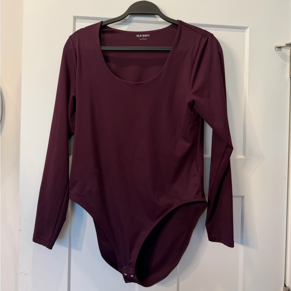 Old Navy Long Sleeve Scoop Neck Bodysuit - Plum